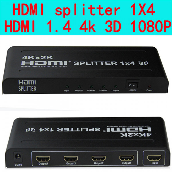 BỘ CHIA HDMI ĐỘ PHÂN GIẢI CAO  4 CỔNG (1 vào 4 ra) chuẩn 4K 3D 1080p