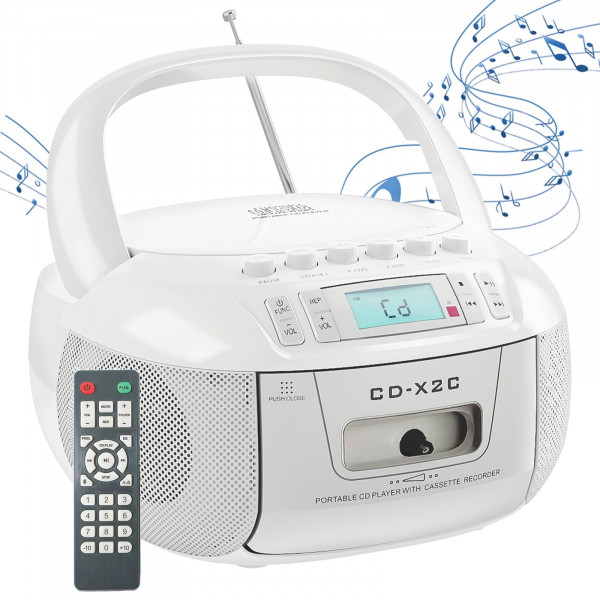 ĐÀI RADIO CASSETTE CD, USB, TAPE, BLUETOOTH MODEL CD-X2C