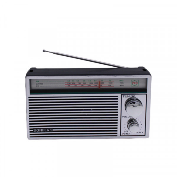  Radio SONIKAS  SK-1201B thiết kế cổ điển – Nghe FM AM SW – NEW-Loa Lớn – PIn SẠc / Pin đại D